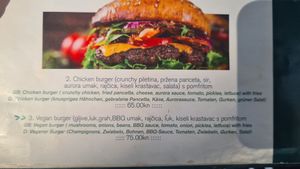Vegan Burger menu at Oliva in Makarska