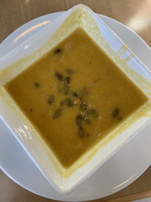 Thai Butternut Squash Soup  at Pyramid Bistro in Aspen