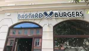 Outside  at Bastard Burgers in Karlstad