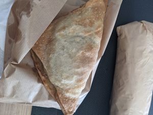 Mushroom pie at Falavela in Crete