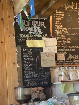 Non dairy milks at Syd's Bagelery & Espresso in Tahoe City