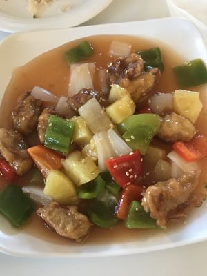 Sweet and sour “chicken” at Loving Hut - Glendale in Glendale