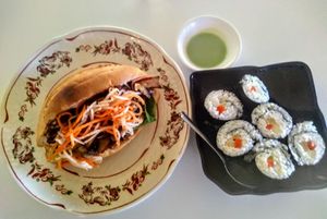 Banh mi and sushi at Loving Hut - Glendale in Glendale