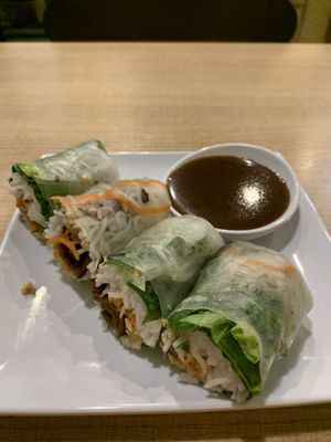 Delicious Spring Rolls w/Peanut Sauce at Loving Hut - Glendale in Glendale