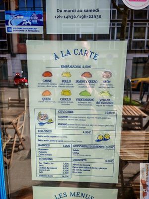 Menu at Listo in Rouen