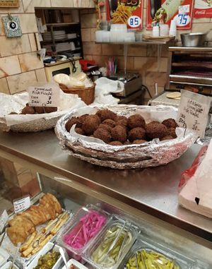 Homemade spicy falafel at Falafelkælderen in Copenhagen