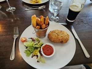 Fried lentil vegetable patty at Bunratty Manor in Limerick