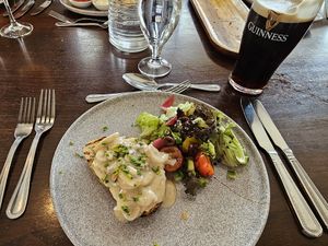 Toast with mushroom gravy -- my favorite! at Bunratty Manor in Limerick