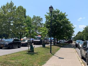 Food Truck area on Winton Rd at Brighton Farmer's Market in Rochester
