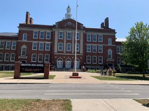 High School front at Brighton Farmer's Market in Rochester