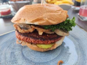 Vegan burger at Seehaus in Langenfeld