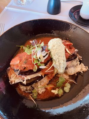 Aubergine mit veganem käse  at Seminar- und Wellnesshotel Stoos in Morschach