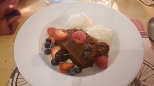 Lovely fudge cake at Beaumond Cross Inn in Newark