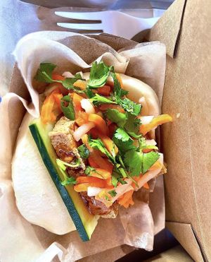 sweet & chili tofu bao bun  at Banh Mi Station in Dallas