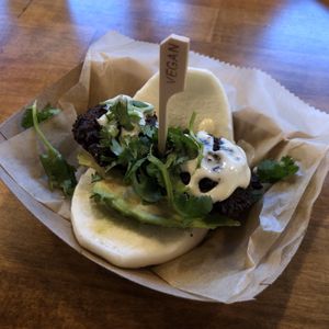 Edamame falafel bao bun at Banh Mi Station in Dallas