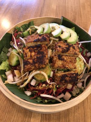 Incredibly delicious raw pad Thai with tempeh and avocado added on. Yummmy and healthy!!! at Banh Mi Station in Dallas