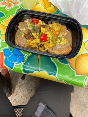 Biscuits and gravy, sau’sage topped with just egg  at EastSide Local Eatery in Charlotte