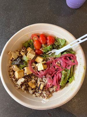 Partially eaten Chimichurri bowl  at World Wrapps in Corte Madera
