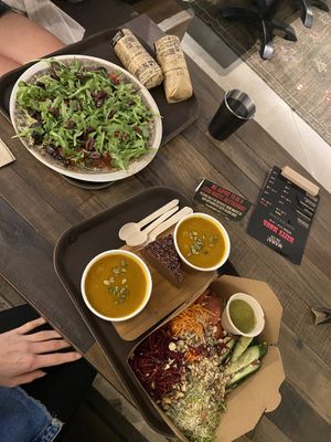 Pumkin soup, salad, flattzer 🍕, wraps  at Mana! - Wan Chai in Hong Kong Island