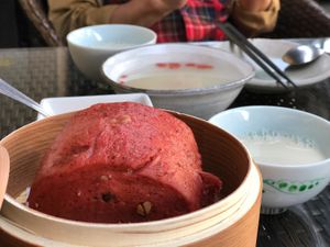 Steamed bun at Muku Taiwanese Vegetarian Food in Kyoto