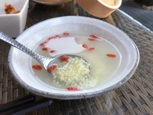 Rice gruel at Muku Taiwanese Vegetarian Food in Kyoto
