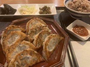 Gyoza set  at Muku Taiwanese Vegetarian Food in Kyoto