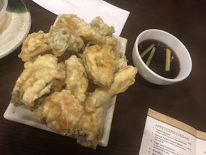 12 vegetable tempura   at Lotus Vegetarian in Brooklyn