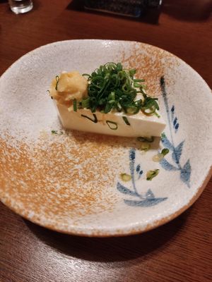 Tofu, ginger and green onions at Izakaya Gen in Hida