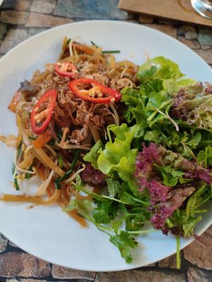 Cao lau at Phin Coffee in Hoi An