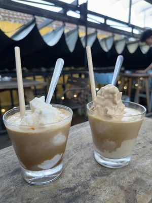 Vegan Coconut coffee and vegan peanut butter coffeee  at Phin Coffee in Hoi An