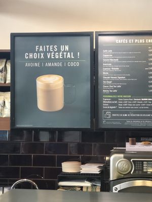 3 types of non dairy milks
 at ORY - Starbucks - T4 in Orly