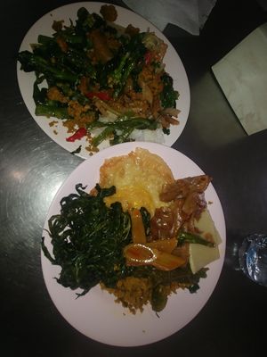 Vegan egg and different from the buffé at Vegetarian in Rayong