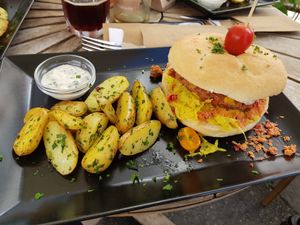 Asian Spicy burger at Santas Oase in Solothurn