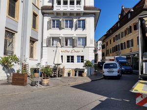 Outdoor seating area at Santas Oase in Solothurn
