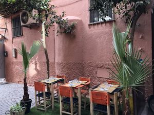 Extra seating at Corner Cafe in Marrakech