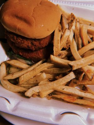 Hot Chik’n sandwich  at Decades in Lancaster