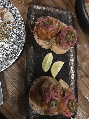 Tacos with cauliflower (off menu)  at Engine in Sowerby Bridge