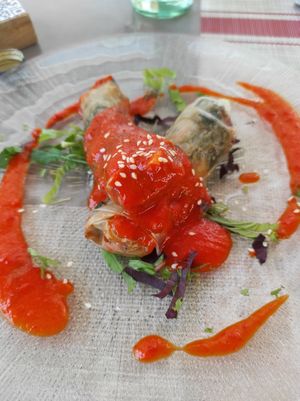 Rollitos rellenos con kale y otras verduras at El Girasol in Murcia