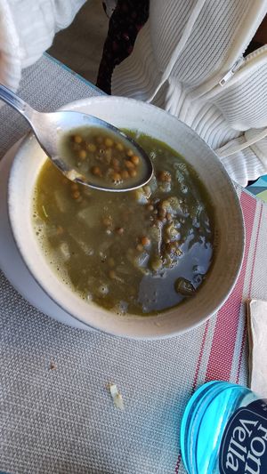 Sopa de lentejas con manzana al curry #Veganuary at El Girasol in Murcia