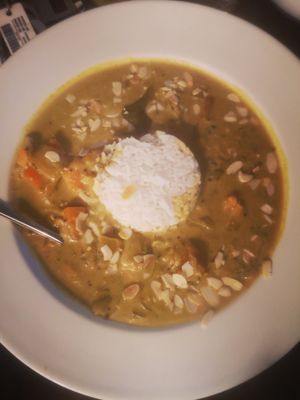 Coconut and sweet potato curry at Oslo Bar in Galway