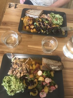 Delicious fresh salads and curry with free bread! All vegan!   at La Cuisine d'Helene in Bordeaux