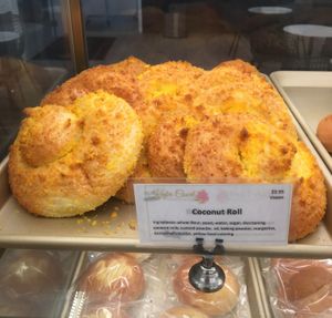 Labeled vegan Coconut Roll at Keefer Court in Eden Prairie