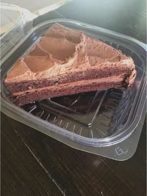 Vegan chocolate cake with chocolate frosting  at Island Naturals in Kailua Kona