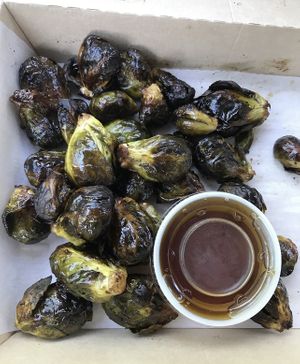 Brussels sprouts veganized   at Peoples Organic in Minnetonka