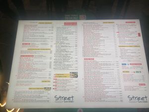 Menu at Street Souvlaki in Athens