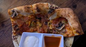 This is their large size dough to go for $6,  topped and baked at home. Highly recommend! at Pizzoco in Winchester