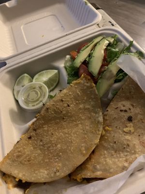 Vegan Barbacoa Corn Quesadillas  at The Green Table in Victoria