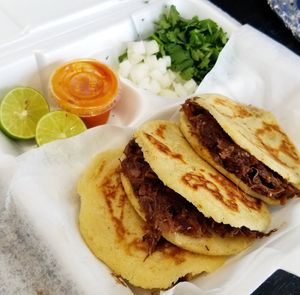Barbacoa gorditas at The Green Table in Victoria