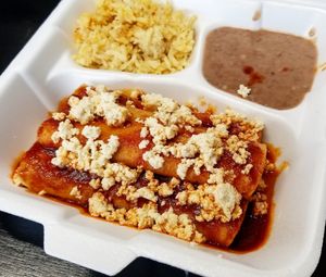 Mexican enchiladas. at The Green Table in Victoria