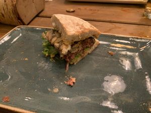 Forgot to take a picture when it was full haha this is the vegan nueremburger! Sooo nice  at Hans im Glück - Sonnenstr in Munich